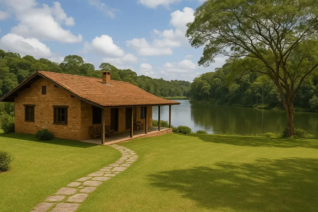 Passar o fim de semana na chácara com rio ou lago pescar ou nadar