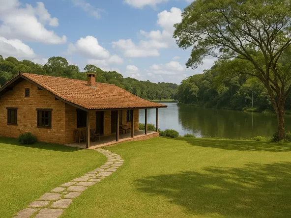 Passar o fim de semana na chácara com rio ou lago pescar ou nadar